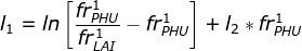 \fn_jvn l_{1}=ln\left [ \frac{fr_{PHU}^{1}}{fr_{LAI}^{1}}-fr_{PHU}^{1} \right ]+l_{2}*fr_{PHU}^{1}